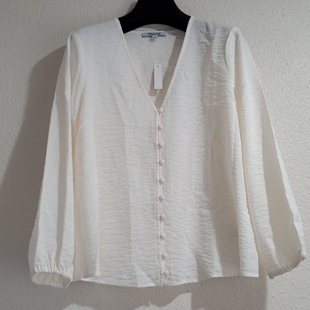 V-Neck Button-Down Shirt - Picture 2 of 6